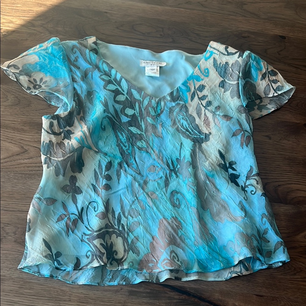 Miss Dorby Teal/Aqua Women’s 10P Shortt Sleeve Top